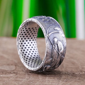 Grim Reaper Ring, Angel Of Death Ring, Sterling Silver Azrael Ring, Mens Life and Death Ring, Gothic Handmade Band Unique 925k Jewelry Gift