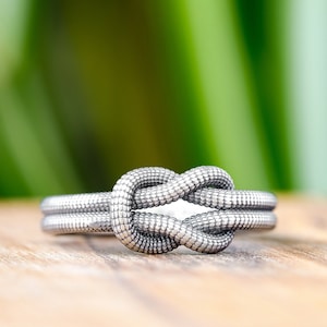 Dubbele liefdesknoop ringen voor vriend en vriendin sieraden eenvoudige belofte ring unieke paar ring sterlingzilver twist oneindigheidssymbool ring