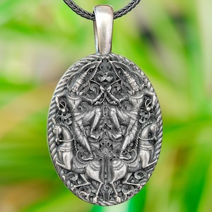 Apsara Cambodian Pendant - Khmer Buddhist Silver Necklace, Thai Jewelry, Sterling Mens Designer Art Asian Lao Culture Traditional Pendant