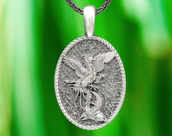 Ciondolo in argento sterling Phoenix 925 / Regalo