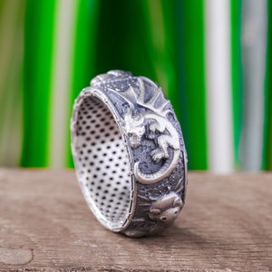 Baby Dragon Silver Ring Unique Male & Woman Rings 925 Dainty Cute Dragon Ring Sterling Pinky Rings For Men Sleeping Dragon Jewelry Gift Him