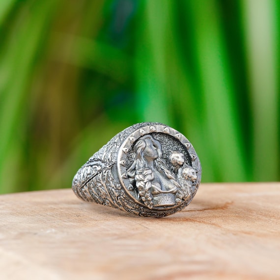 Viking Woman Signet Ring Sterling Silver Freya Ring For Mens Norse Warrior  Ring Jewelry Gift For Husband Boyfriend Nordic Mythology Ring Dad