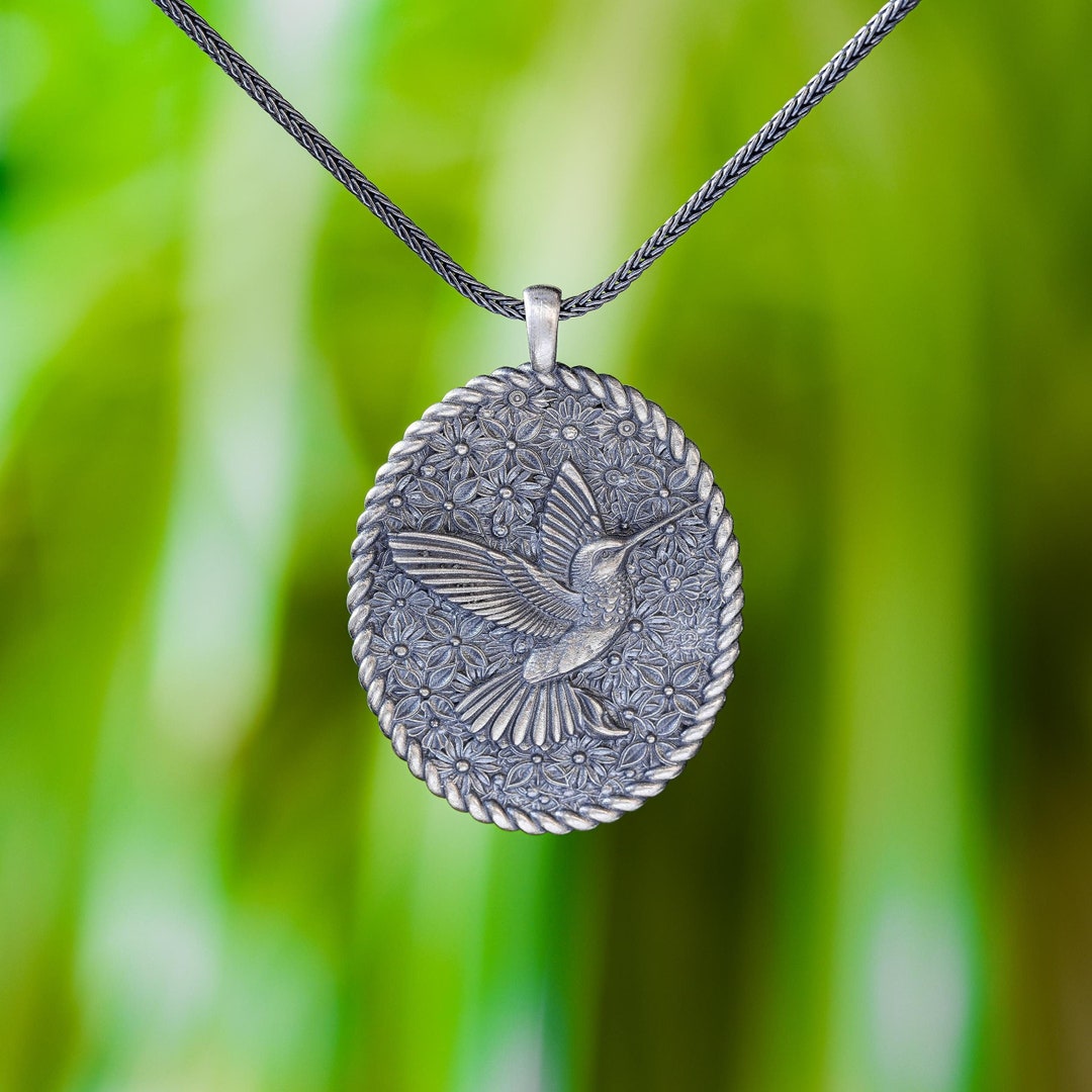 Ciondolo Colibrì In Argento, Collana Unica Con Uccello - Foto 9