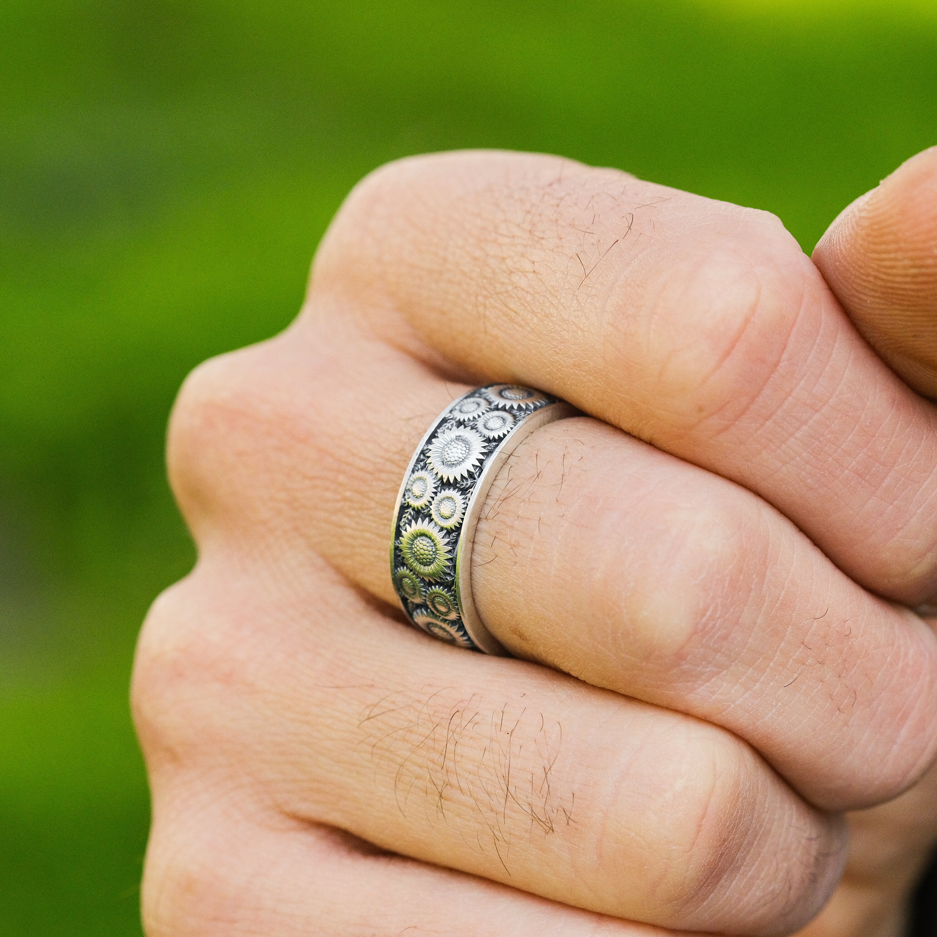 Sunflower Ring For Women – Vintage Wildflowers Band, Inspirational “You Belong Among The Wildflowers” Jewelry - View #9