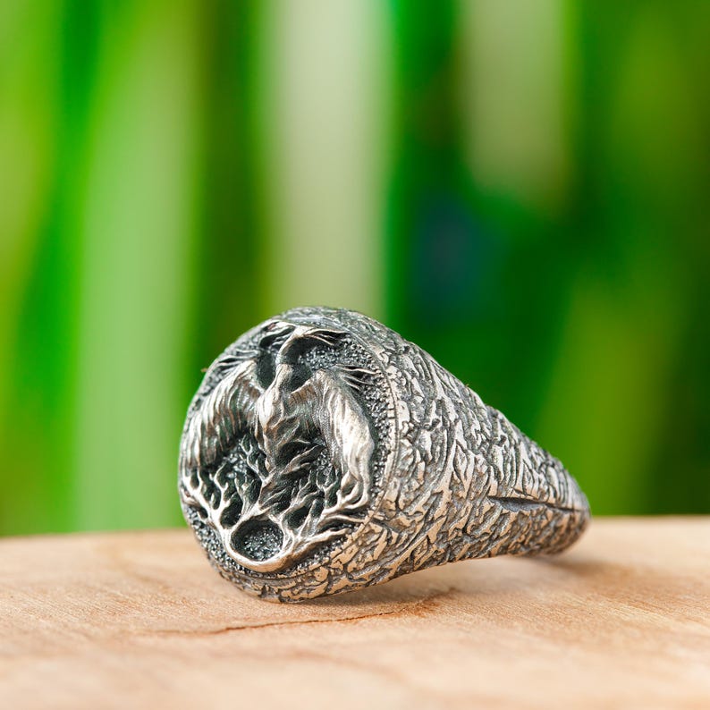 Sterling Silver Phoenix Signet Ring – Gothic Fantasy Jewelry - Etsy