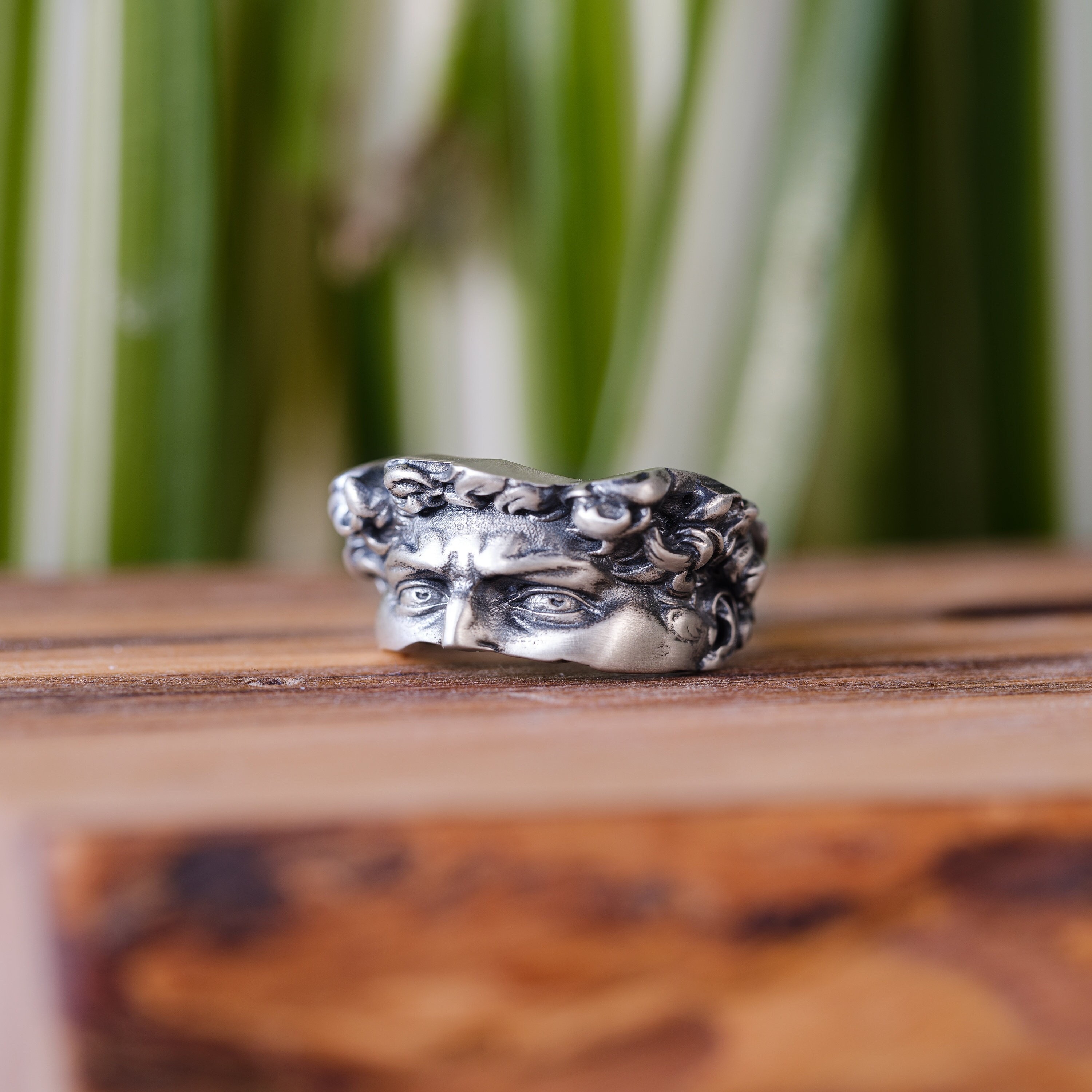 Silber Michelangelos David Ring Gebrochen Skulptur Pinky Ring Für Männer Einzigartige Renaissance Siegelring Augen von David Ring Cooles Geschenk Freund Schmuck