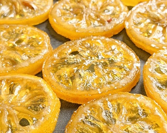 Kandierte Zitronenscheiben: Bio getrockneter Zitronen Snack
