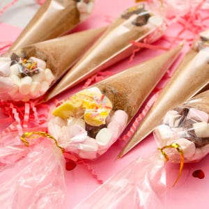 Hot Chocolate, Favor Cones: Marshmallows & Chocolate Sprinkles