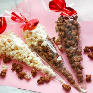 Popcorn, Chocolate Covered Popcorn Cones: Party Favors, Gourmet Treat
