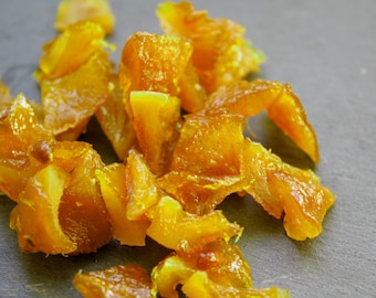 Kandierte Bio-Zitronenschale: Gezuckerte Zitronenfruchtbonbons