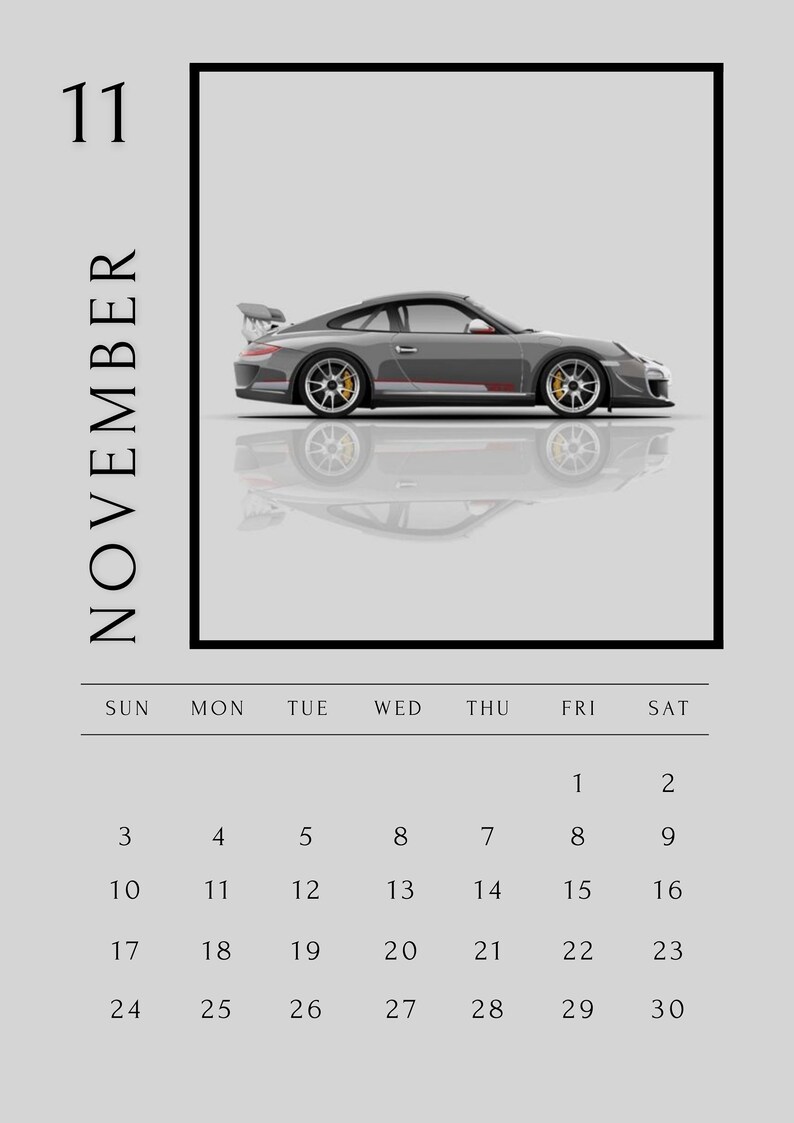 New 2024 Printable 2024 Calendar With Porsche Images Etsy