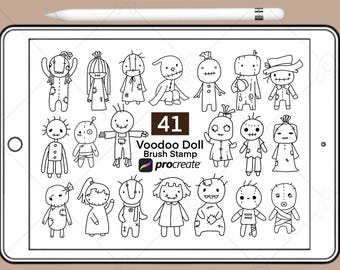 Procreate Doodle Stamp Brushes, Cute Skeleton | Halloween Procreate ...