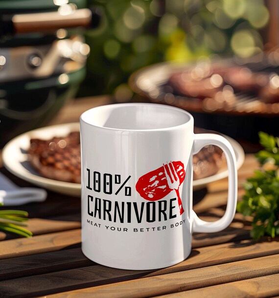 Carnivore Diet Coffee Mug: 11oz Ceramic, Zero Carb Lifestyle