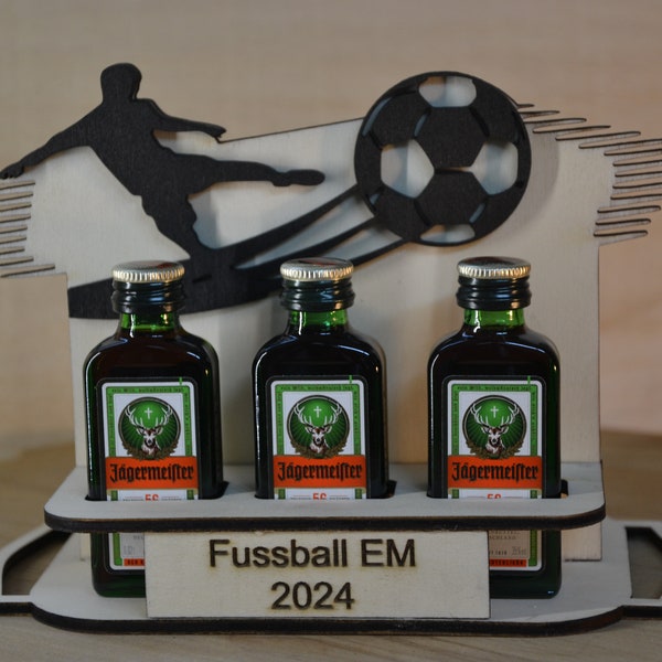 Lasercut wood lasering gift football liquor holder