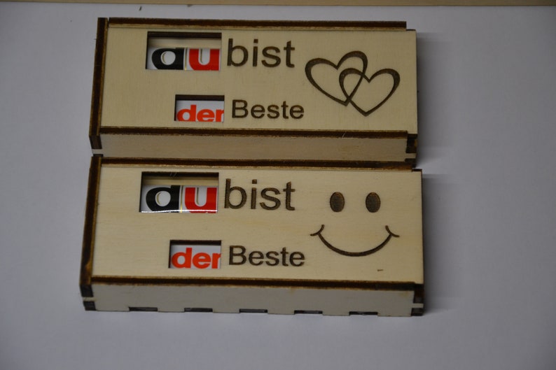 Gift gift packaging Duplobox made of wood laser cut download image 1