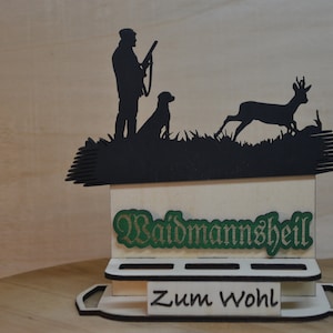 Jäger Laserschneiden, Geschenk Basteln Deko Schnapshalter