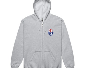 Universidad de Chile - Sweat à capuche zippé unisexe en mélange lourd | Chaqueta