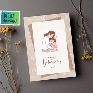 Valentinstag Karte zum Valentinstag / Mutter und Tochter Karte / Mutter und Tochter Geschenk Karte faltbar / Sofortiger Download und Druck
