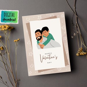 Tarjeta imprimible del Día de San Valentín feliz Tarjeta de padre e hijo Tarjeta de regalo de padre e hijo Descarga instantánea e impresión de tarjeta de regalo plegable de 5x7 pulgadas