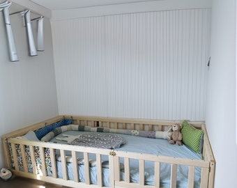 NEW! Toddler floor bed with slats, Montessori bed, floor bed, https://home4dreams.com