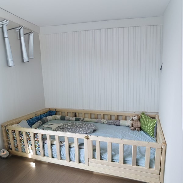 NEW! Toddler floor bed with slats, Montessori bed, floor bed, https://home4dreams.com