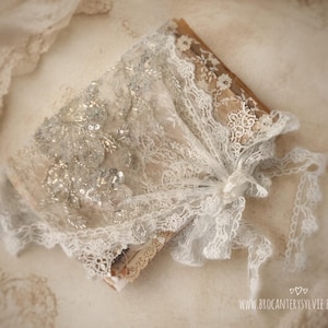 Vintage lace stationery folder - 50 paper ephemera pieces Ephemera and Junk Journals supplies