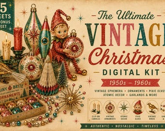 Vintage Printable Christmas Junk Journal Kit | Instant Download | Retro ...