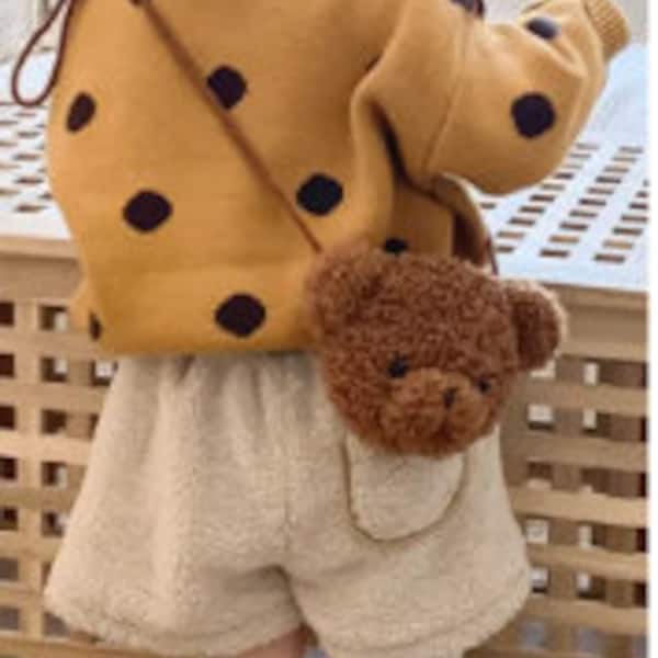 Shoulder bag , Cute Bear Plush Shoulder Bag For Children.