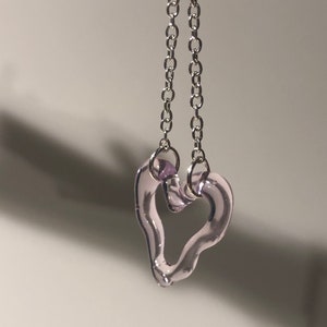 Rose Heart Borosilicate Glass Choker Handmade, Sterling Silver Elegance, Romantic symbol or Self-love Present image 10