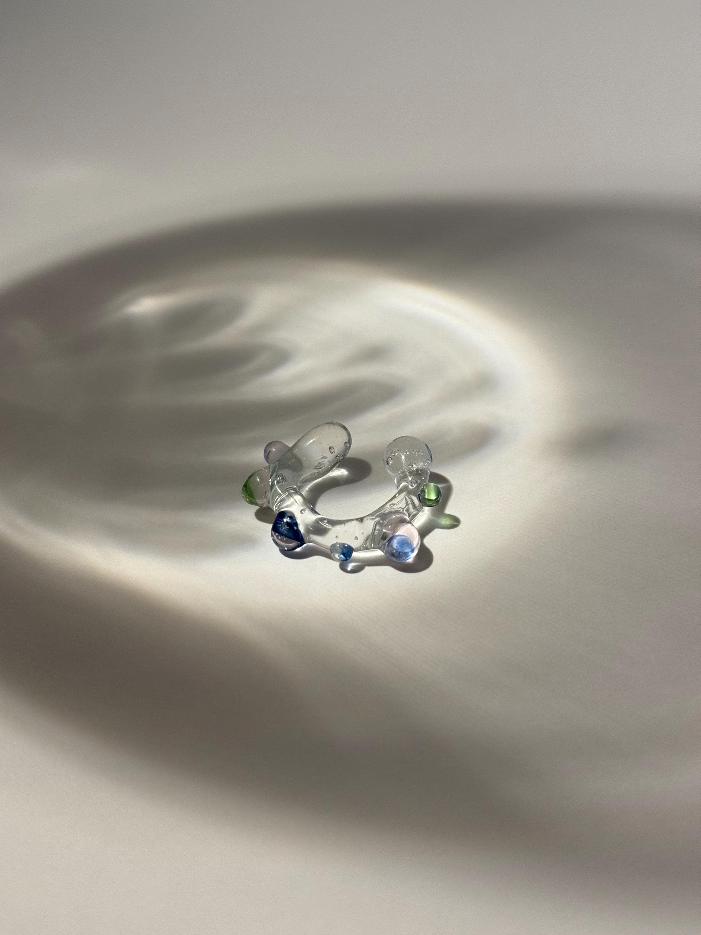 Colorful Glass Dot Earcuff: Handmade Borosilicate Jewelry