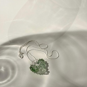 Handcrafted Borosilicate Glass Heart Pendant - Sterling Silver Necklace