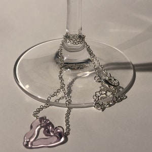 Rose Heart borosilicaatglas choker handgemaakt, sterling zilver elegantie, romantisch symbool of eigenliefde cadeau afbeelding 9