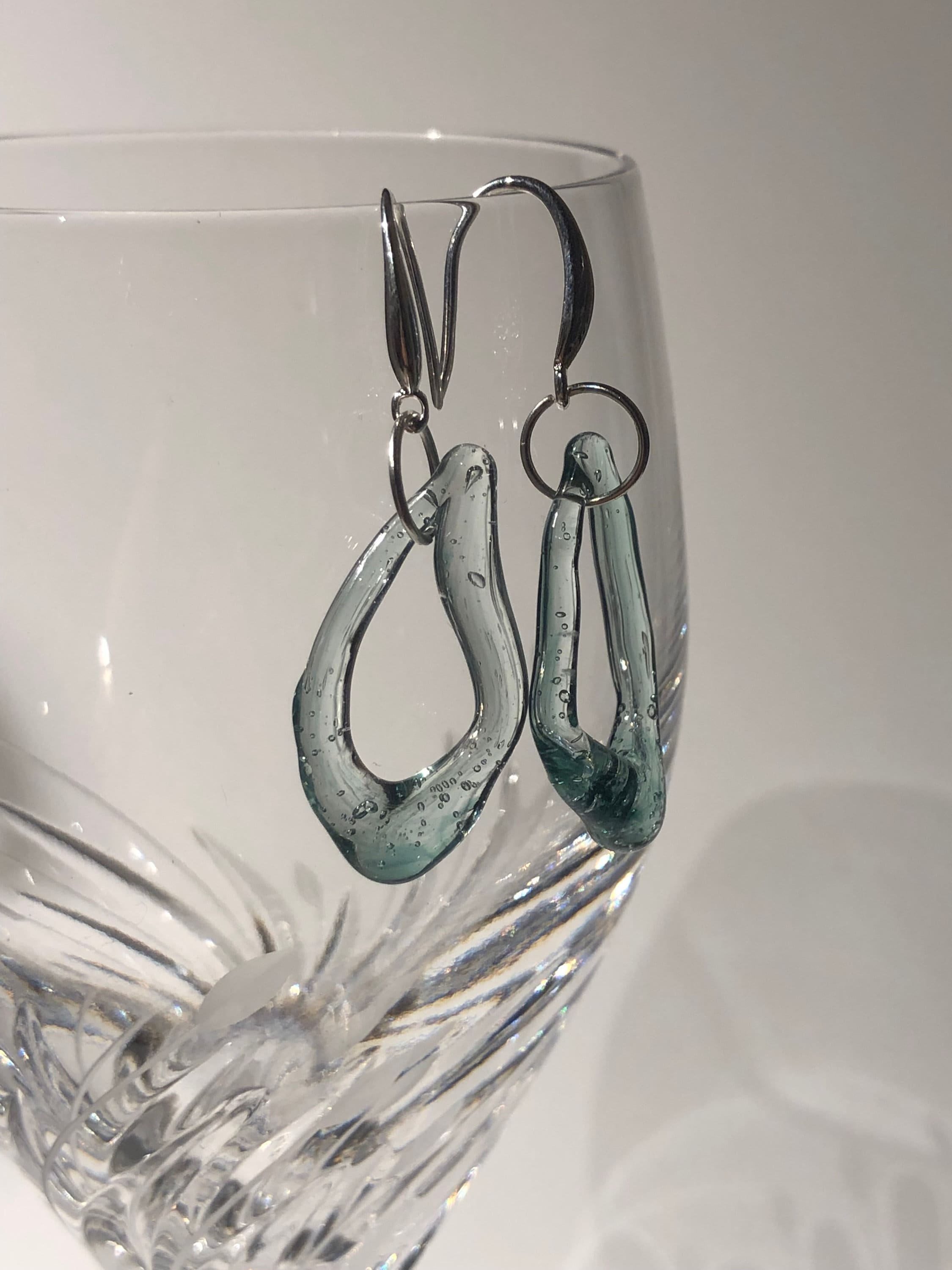Handmade Borosilicate Glass Loop Earrings: Tropical Ocean Jewelry - Etsy