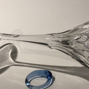 Blauwe glazen ring strakke minimalistische borosilicaat sieraden, ambachtelijk handgemaakt cadeau, perfect cadeau voor Pasen of Moederdag afbeelding 5