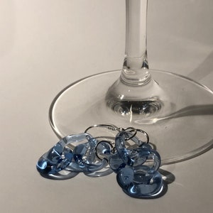 Prachtige blauwe borosilicaatglas oorbellen handgemaakte bungelen met elegante kettingen Sterling zilveren haken ideaal Moederdagcadeau afbeelding 10