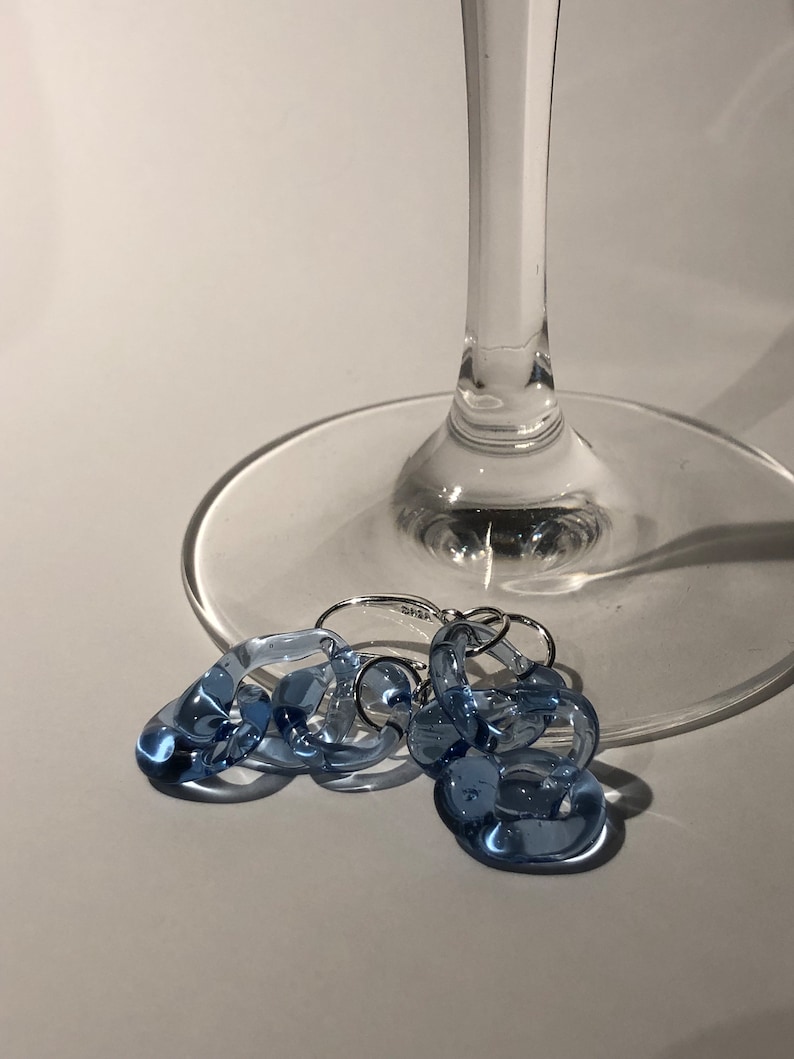 Prachtige blauwe borosilicaatglas oorbellen handgemaakte bungelen met elegante kettingen Sterling zilveren haken ideaal Moederdagcadeau afbeelding 10