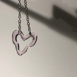 Rose Heart Borosilicate Glass Choker Handmade, Sterling Silver Elegance, Romantic symbol or Self-love Present image 6
