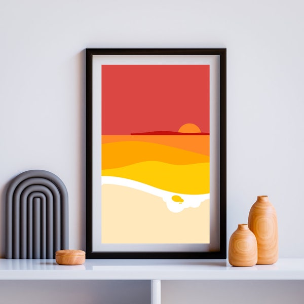 Modern Minimal Neutral Gallery Wall Art | Red and Orange | Abstract Art | Farmhouse Decor | Bedroom Wall Art | Living Room Ar | PrintableArt