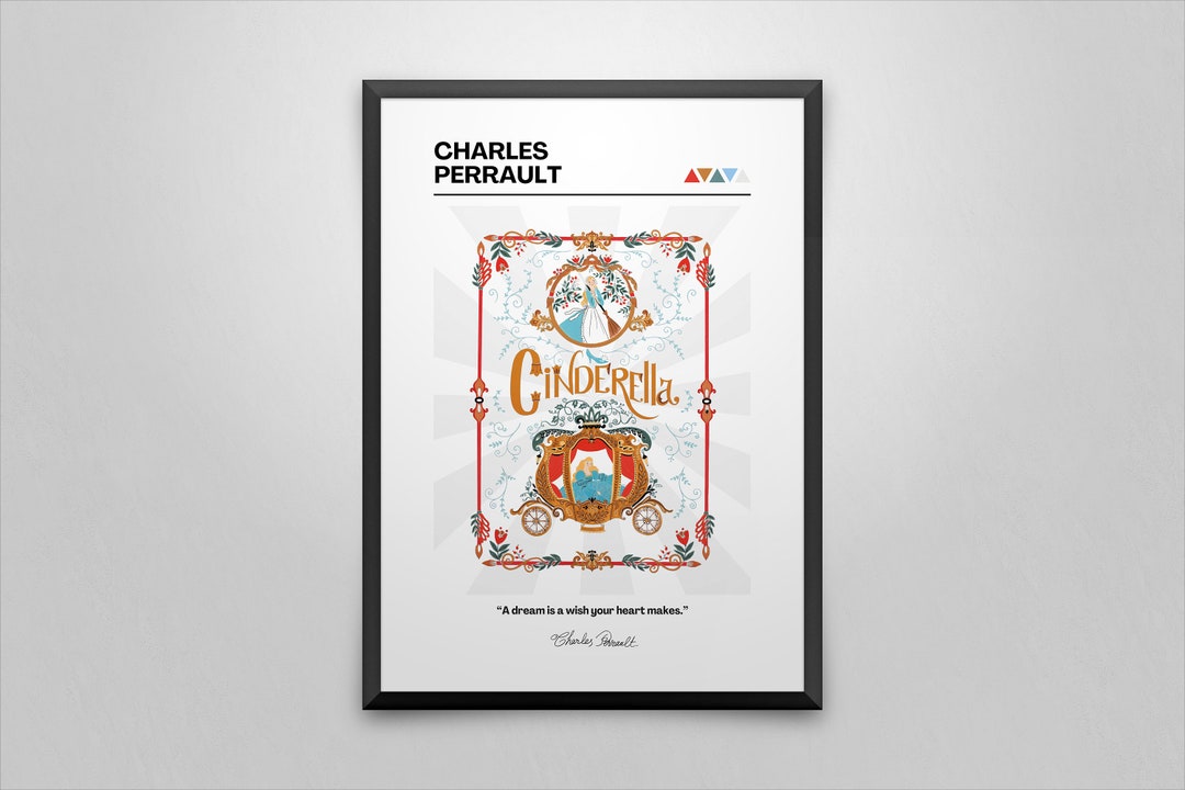 Cinderella Charles Perrault Minimalist Book Poster Custom Book Poster cinderella-charles-perrault-minimalist-book-poster-custom-book-poster