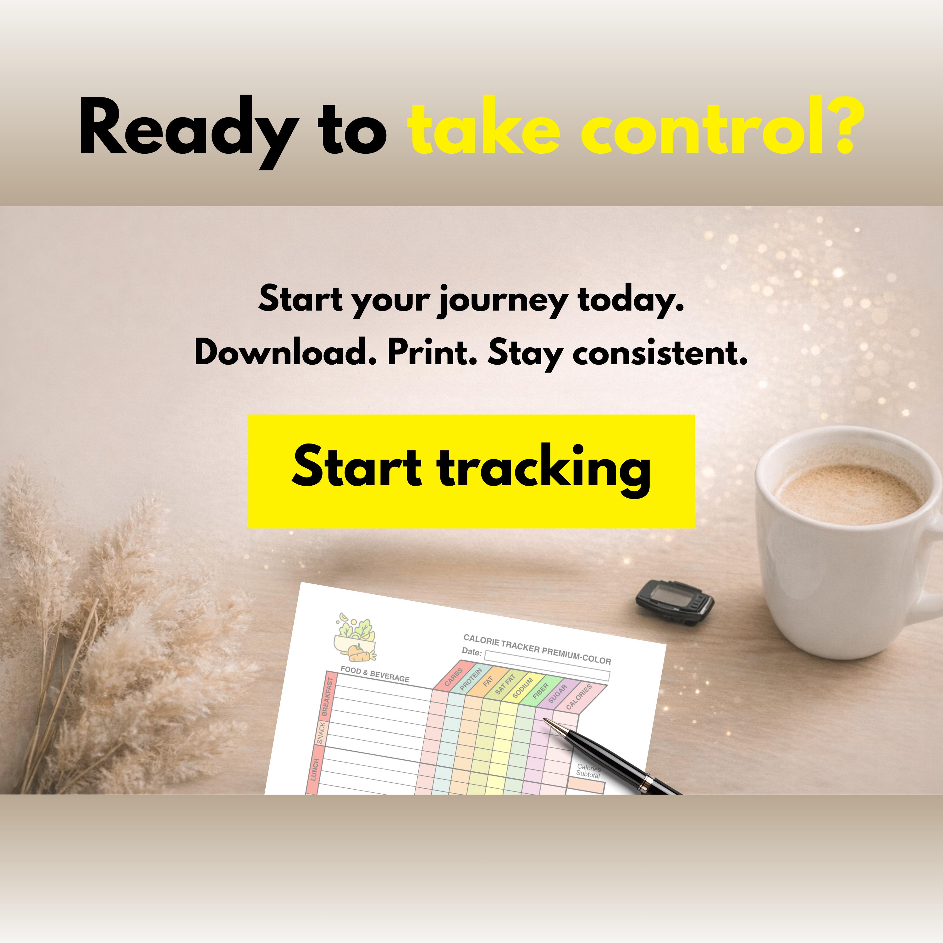 Macro and Calorie Tracker Printable – Daily Advanced Food & Fitness Log ...