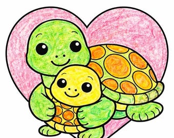 Dibujos para colorear de mamás y bebés animales, 52 dibujos grandes y sencillos de mamás y bebés animales para colorear, PDF imprimible para niños pequeños, preescolares y de jardín de infantes