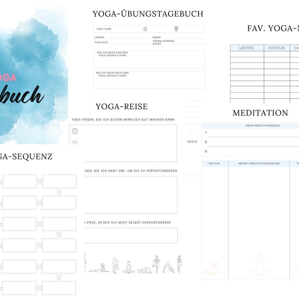 Yoga Tagebuch zum ausdrucken Deutsch