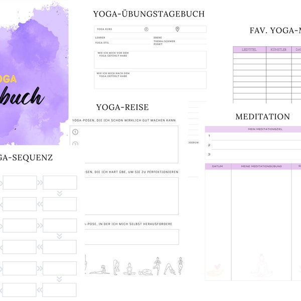 Yoga Tagebuch zum ausdrucken Deutsch