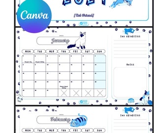 2024 Calendar - Cats Friends - Template to order from CANVA