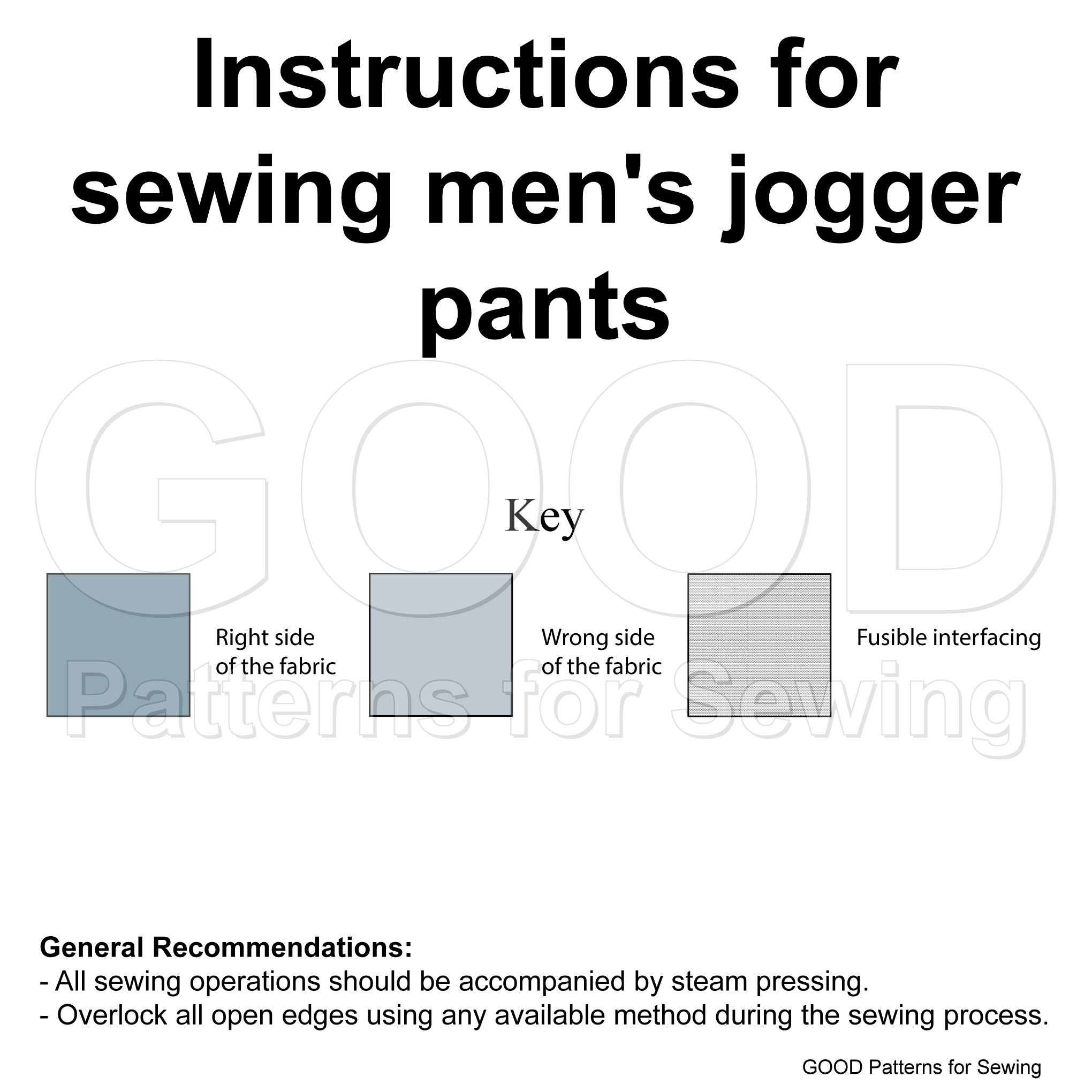 Men's Jogger Pants Sewing Pattern PDF | Plus Size 2XL-4XL | US Letter ...