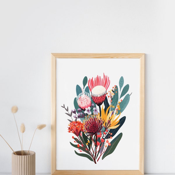 Australian Native Flowers Wall art |  Digital Print | Poster Print | Unframed Poster