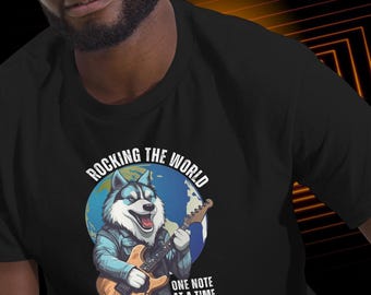 Wolf Guitar Graphic T-Shirt, Musician Gift
