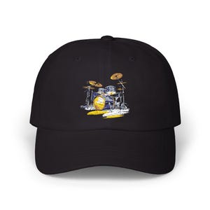 Drumstel Illustratie Dad Cap, Muzikanten Baseballpet