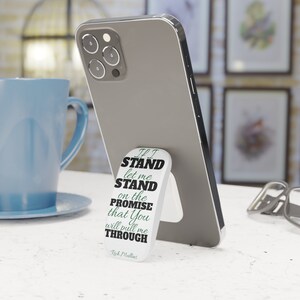 If I Stand Phone Click-On Stand and Grip for all Cell Phones For Fans of Rich Mullins and a Ragamuffin Band Christian Music CCM Gift