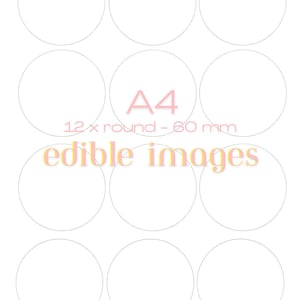 12 x 6 cm Round | Custom Edible Image Sheet | Logo, Photo | Cookies, Cupcake Toppers